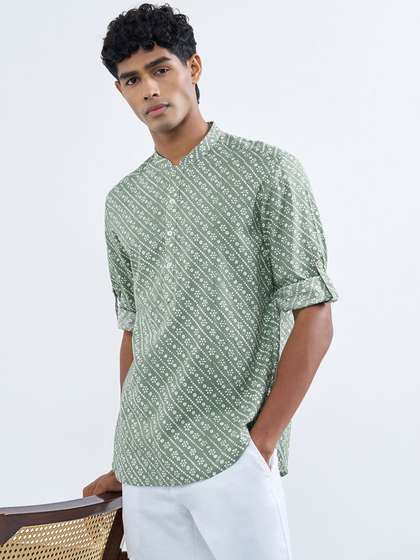indus route by
                        Pantaloons Men Leheriya Printed Kurta