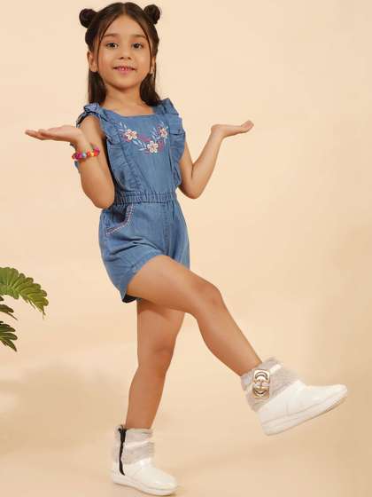 SUNBY Girls Basic
                    Jumpsuit with Embroidered