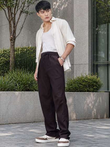 SZN Men Regular Fit
                        Textured Track Pants
