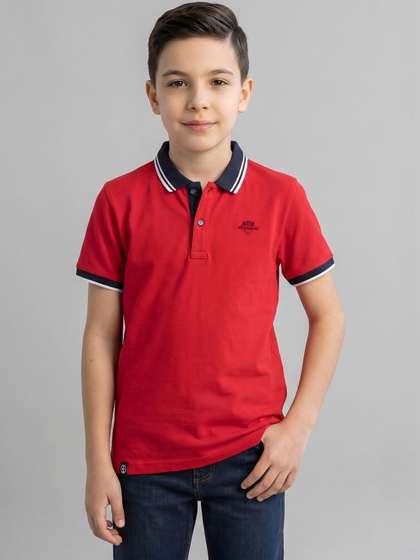 Monte Carlo Boys Printed
                    Polo Collar Pure Cotton T-shirt