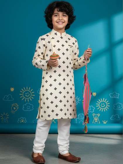 DEVOILER Boys Ethnic
                    Motifs Printed Regular Kurta with Pyjamas