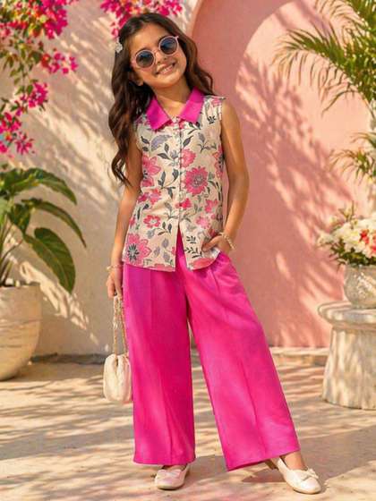 Superminis Girls Printed
                    Top with Trousers
