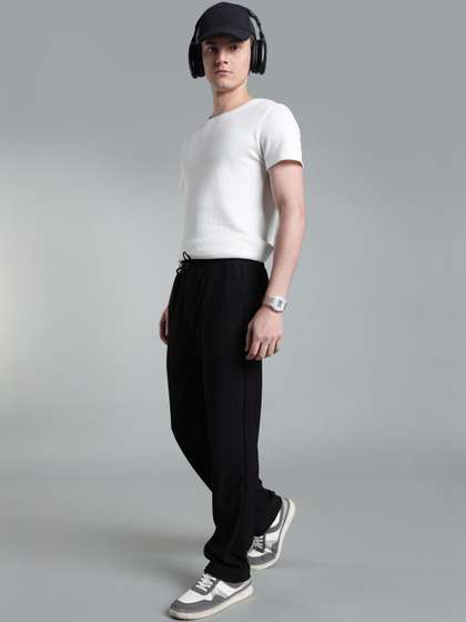 SZN Men Regular Fit
                        Textured Track Pants