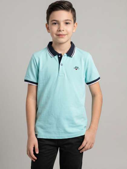 Monte Carlo Boys Printed
                    Polo Collar Pure Cotton T-shirt