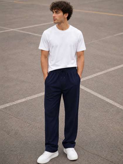 SZN Men Regular Fit
                        Textured Track Pants