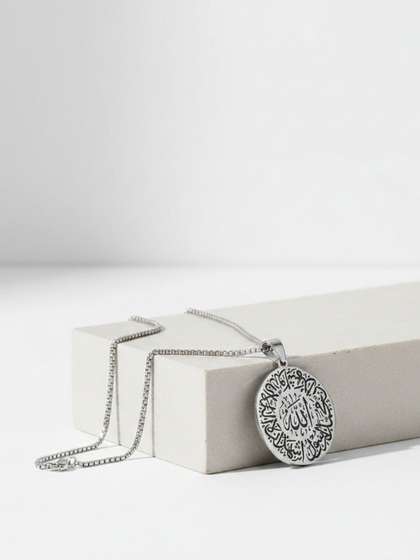 M Men Style
                    Silver-Plated Circular Pendants with Chains