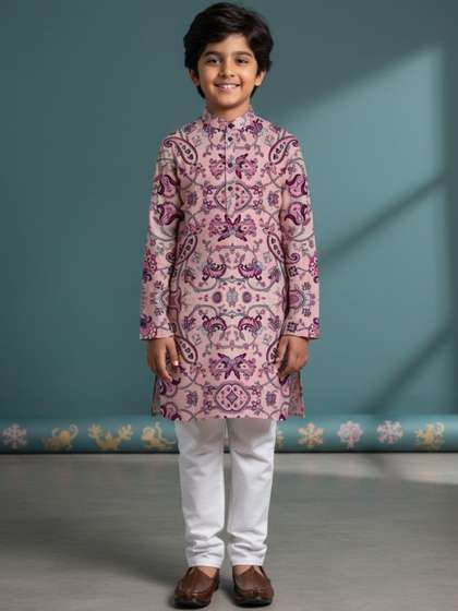 DEVOILER Boys Ethnic
                    Motifs Printed Regular Kurta with Pyjamas