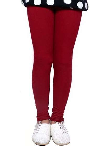 Kranberiie Girls Cotton
                    Blend Solid Ankle Length Leggings