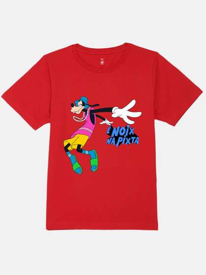 YK Disney Boys Mickey
                    Mouse Printed Round Neck Pure Cotton Regular Fit
                    T-shirt