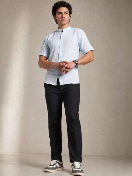 SZN Men Regular Fit
                        Textured Track Pants