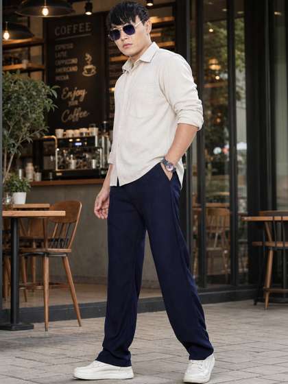 SZN Men Regular
                          Fit Textured Track Pants