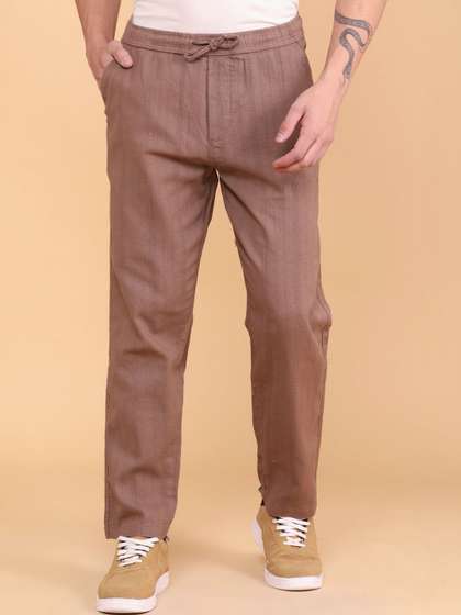 LIMEROAD Men Textured
                      Trousers