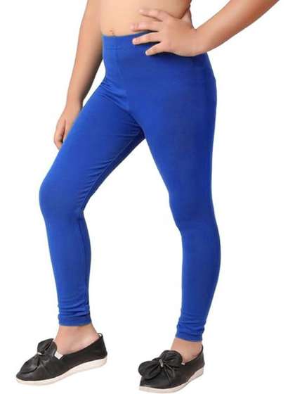 Kranberiie Girls Cotton
                    Blend Solid Ankle Length Leggings