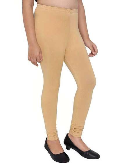 Kranberiie Girls Cotton
                    Blend Solid Ankle Length Leggings