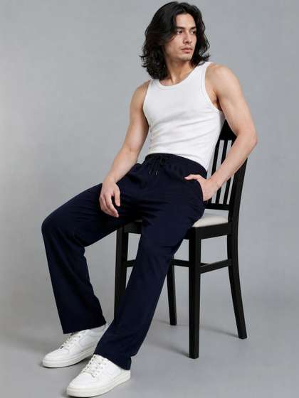 SZN Men Regular Fit
                        Textured Track Pants