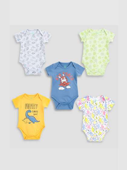 YUV Infants Pack Of 5
                    Printed Pure Cotton Bodysuit