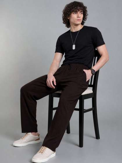 SZN Men Regular Fit
                        Textured Track Pants