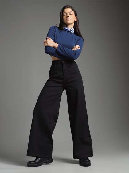 Flying Machine Women
                        Wide Leg High-Rise Stretchable Jeans