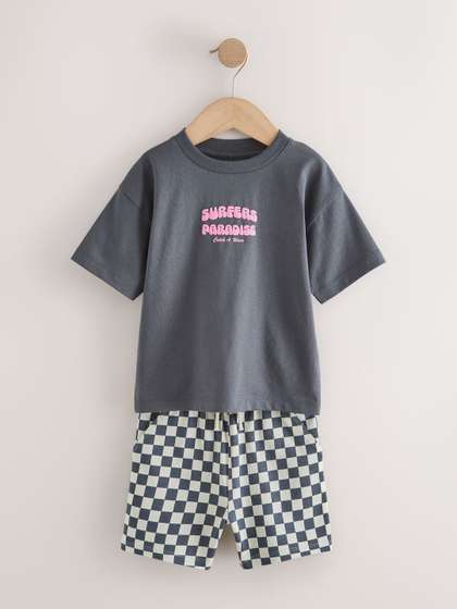 NEXT Boys Printed
                    T-shirt with Shorts