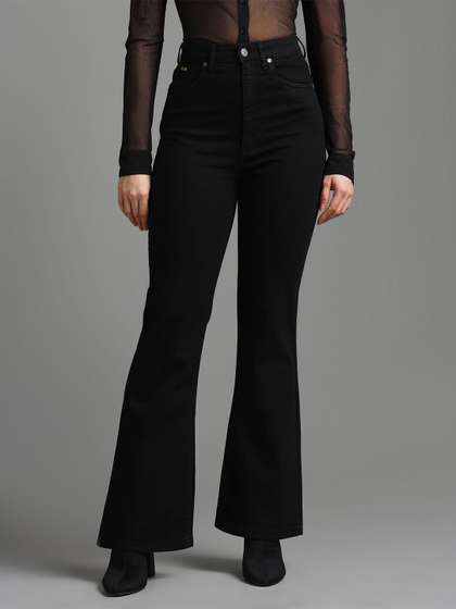 Flying Machine Women
                        Flared High-Rise Clean Look Stretchable Jeans