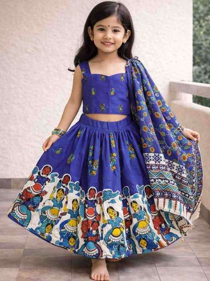 Sangria Girls Printed
                      Square Neck Flared Lehenga Choli