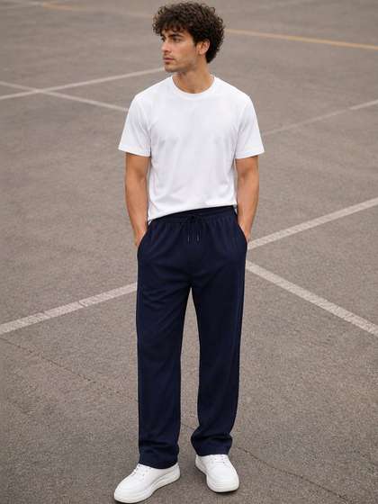 SZN Men Regular Fit
                        Textured Track Pants