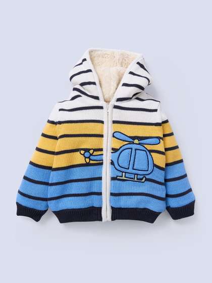 Ed-a-Mamma Boys Striped
                    Padded Jacket with Embroidered