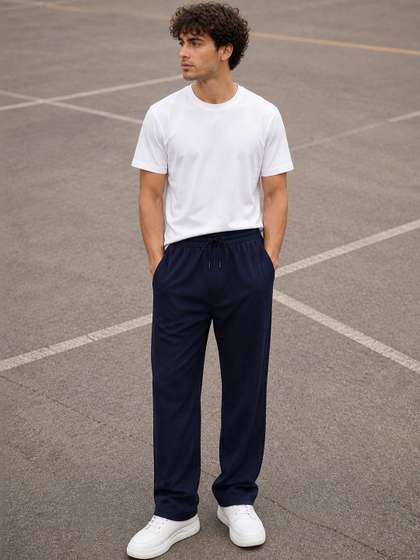 SZN Men Regular Fit
                        Textured Track Pants