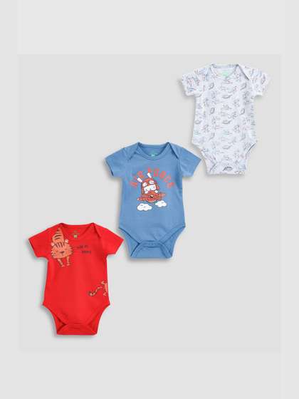 YUV Infants Pack Of 3
                    Printed Pure Cotton Bodysuit