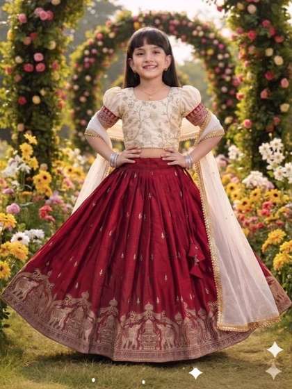 RJ ONLINE Embellished
                    Silk Lehenga Choli