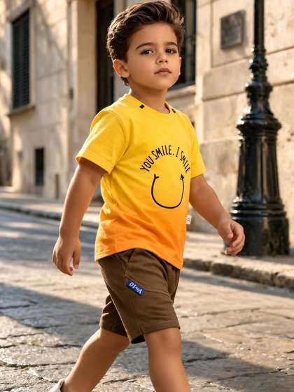 Thelittlebunny Unisex
                    Kids Printed T-shirt with Shorts