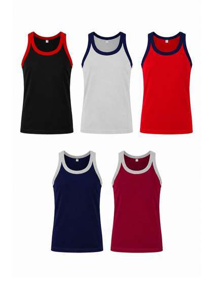 DRAKO Pack of 5 Scoop
                    Neck Gym Vest