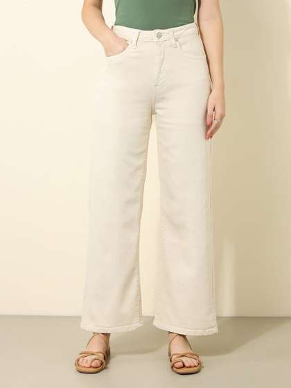 U.S. Polo Assn.
                        Women Women Wide Leg High-Rise Stretchable
                        Jeans