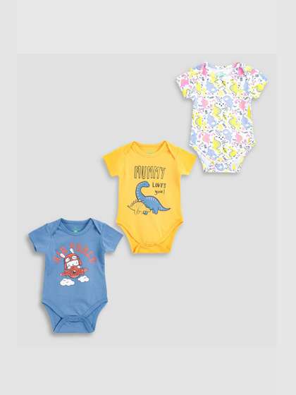 YUV Infants Pack Of 3
                    Printed Pure Cotton Bodysuit