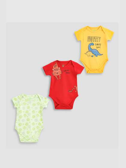 YUV Infants Pack Of 3
                    Printed Pure Cotton Bodysuit