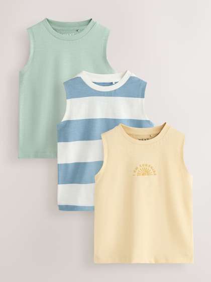 NEXT Boys Pack of 3
                    Stripe Graphic Vests