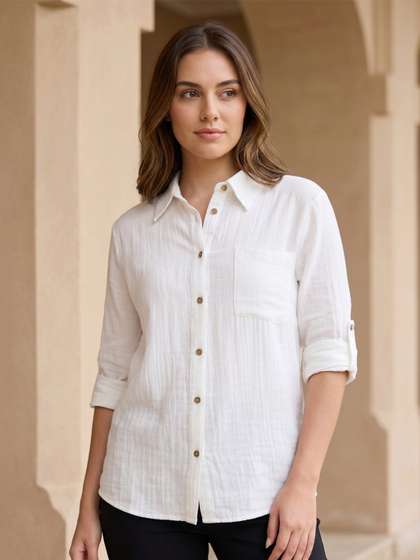 Styli Women Solid Oversized Shirt