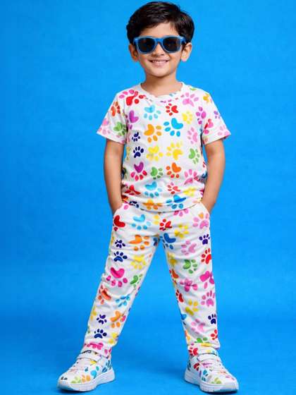ANJALI IMPEX Unisex
                        Kids Printed T-shirt with Pyjamas