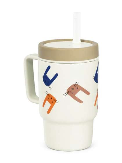 ONE AND ONLY White &
                    Tan Single Plastic Cartoon Characters Water Bottle