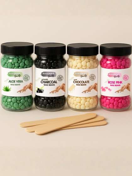 RIHANNA BEAUTY Set
                        Of 4 Aloe Vera White Chocolate & Rose Pink
                        Hard Wax Beans - 100 g Each