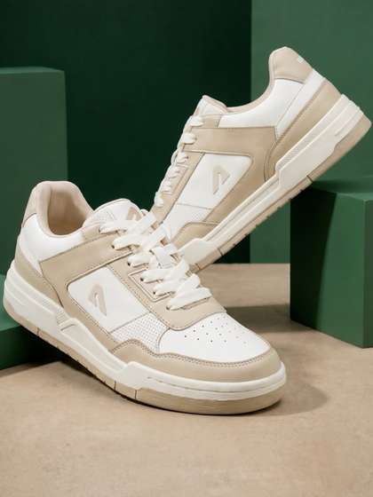 BOLDFIT Men White
                          Turtledove Dripbloc Sneakers Shoes