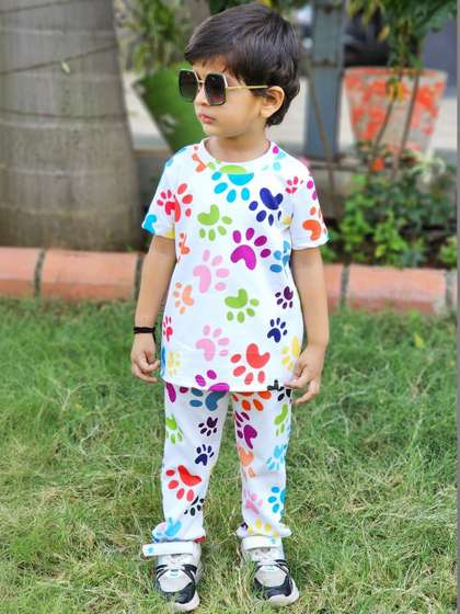 ANJALI IMPEX Unisex
                        Kids Printed T-shirt with Pyjamas