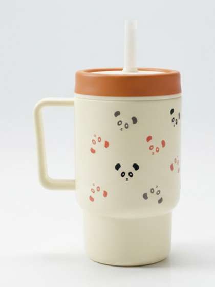ONE AND ONLY
                    Cream-Coloured & Brown Single Plastic Cartoon
                    Characters Water Bottle