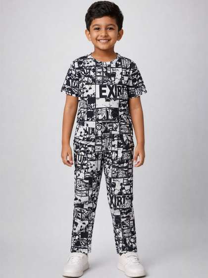 ANJALI IMPEX Unisex
                        Kids Printed T-shirt with Pyjamas