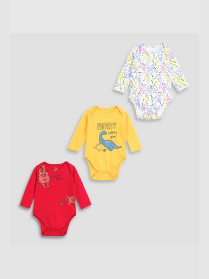 YUV Infants Pack Of 3
                    Printed Pure Cotton Bodysuit