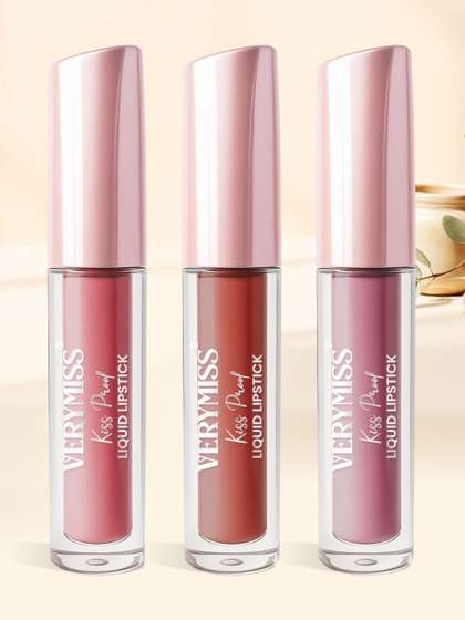 VERYMISS Set Of 3
                          Kiss Proof Liquid Lipstick - 1.6 ml Each - 05
                          Rose Clay - 08 Brown Sugar