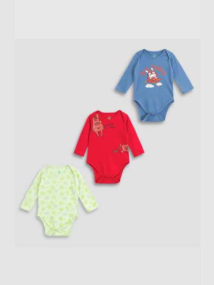 YUV Infants Pack Of 3
                      Printed Pure Cotton Bodysuit
