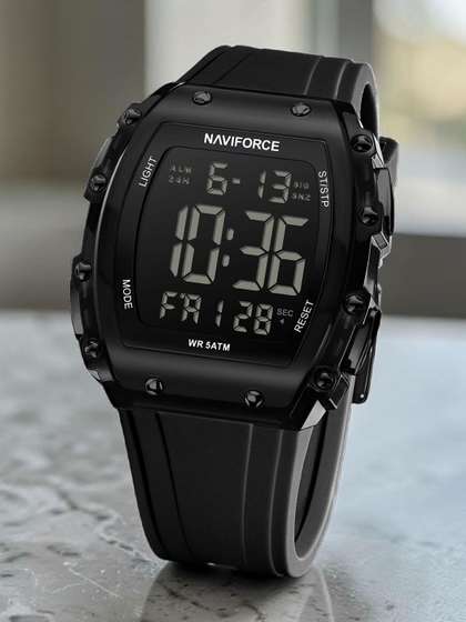 Naviforce Men Dial &
                    Straps Digital Alarm Watch NF6107 B_B