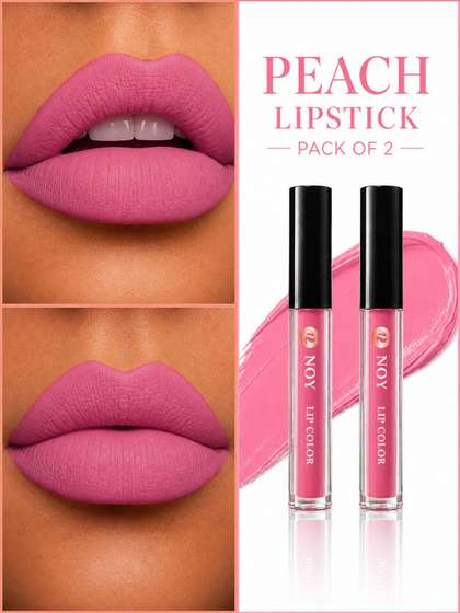 NOY Set Of 2 Long
                        Lasting Matte Liquid Lipstick - 4 ml Each -
                        Peach