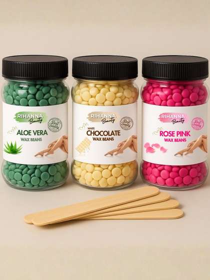 RIHANNA BEAUTY Set
                        Of 3 Aloe Vera White Chocolate & Rose Pink
                        Hard Wax Beans - 150 g Each
